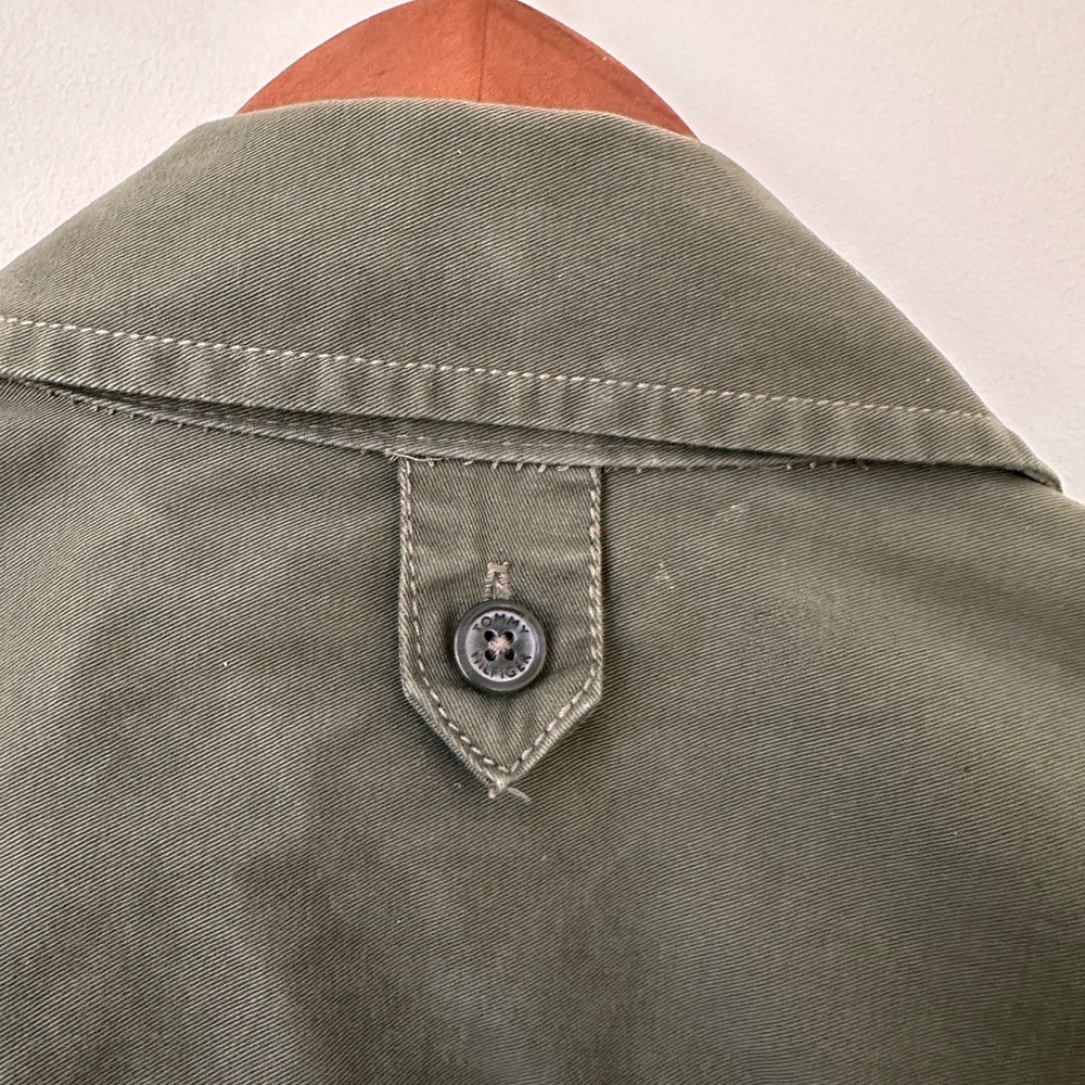 Tommy Hilfiger Olive Green Safari Belted Utility Shirt Dress Cotton - Picture 10 of 13